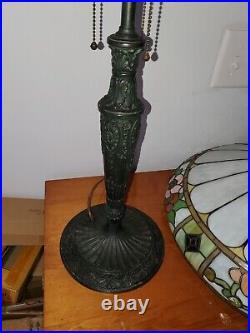 HUGE Leaded Slag Stained Glass Floral Lamp by Wilkinson Handel Tiffany Era