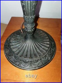HUGE Leaded Slag Stained Glass Floral Lamp by Wilkinson Handel Tiffany Era