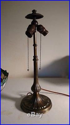 Handel 3 socket lamp with Magnificent Old Slag glass Shade