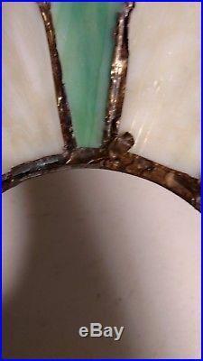 Handel 3 socket lamp with Magnificent Old Slag glass Shade