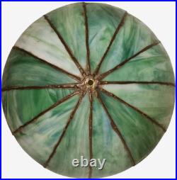 Handel Art Nouveau Antique Lotus Flower Slag Glass Shade/bronze Boudoir Lamp