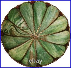 Handel Art Nouveau Antique Lotus Flower Slag Glass Shade/bronze Boudoir Lamp