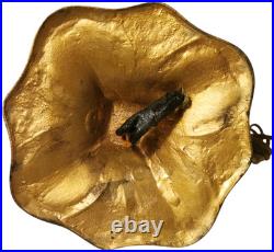 Handel Art Nouveau Antique Lotus Flower Slag Glass Shade/bronze Boudoir Lamp