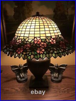 Handel Arts Crafts Antique Leaded Slag Glass Tiffany / Bradley Hubbard Era Lamp