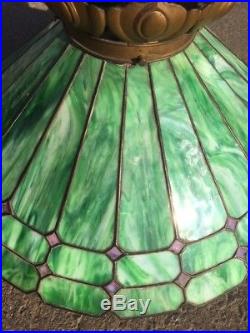 Handel Arts Crafts Leaded Slag Glass Vintage Antique Bradley Hubbard Era Lamp