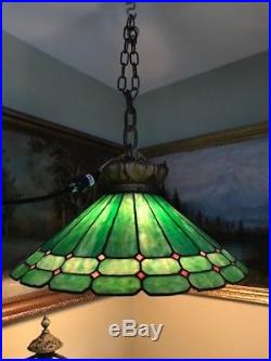 Handel Arts Crafts Leaded Slag Glass Vintage Antique Bradley Hubbard Era Lamp