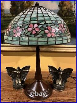 Handel Arts Crafts Leaded Vintage Slag Glass Antique Lamp Bradley Hubbard Era