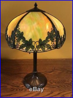 Handel Arts Crafts Mission Antique Vintage Slag Glass Leaded Lamp