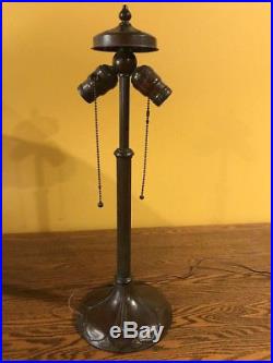 Handel Arts Crafts Mission Antique Vintage Slag Glass Leaded Lamp