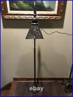 Handel Arts Crafts Slag Glass Mission Antique Floor Lamp Tiffany Studios Era