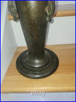 Handel Arts & Crafts Slag Stained Glass Reverse Painted Shade Lamp Base