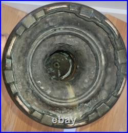 Handel Arts & Crafts Slag Stained Glass Reverse Painted Shade Lamp Base