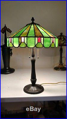 Handel Lamp with Slag Glass Shade