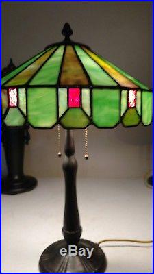 Handel Lamp with Slag Glass Shade