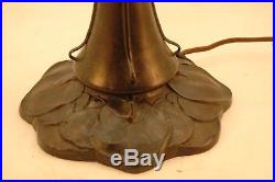 Handel Reverse Painted Thistle Lamp Leaded Slag Glass Tiffany Pairpoint Era