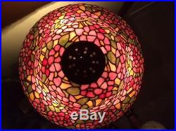 Handel arts crafts mission leaded slag glass antique Bradley hubbard era lamp nr