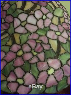 Handel arts crafts mission leaded slag glass antique Bradley hubbard era lamp nr