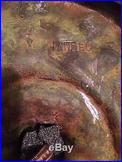 Handel arts crafts mission leaded slag glass antique Bradley hubbard era lamp nr