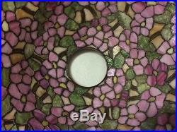 Handel arts crafts mission leaded slag glass antique Bradley hubbard era lamp nr