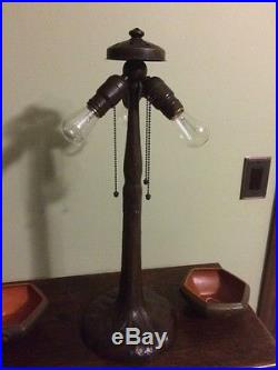 Handel arts crafts mission leaded slag glass antique Bradley hubbard era lamp nr