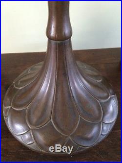 Handel arts crafts mission leaded slag glass antique Bradley hubbard era lamp nr