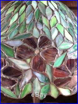Handel arts crafts mission leaded slag glass antique bradley hubbard era lamp nr