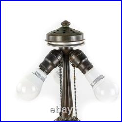 High Quality Handel Style Leaded Slag Glass Table Lamp 23 Floral Shade Repro
