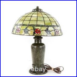 High Quality Handel Style Leaded Slag Glass Table Lamp 23 Floral Shade Repro High Quality Handel Style Leaded Slag Glass Table Lamp 23 Floral Shade Repro