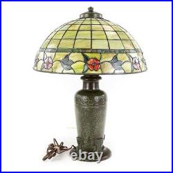 High Quality Handel Style Leaded Slag Glass Table Lamp 23 Floral Shade Repro High Quality Handel Style Leaded Slag Glass Table Lamp 23 Floral Shade Repro