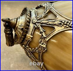 Hollywood Regency Swag Hanging Globe Lamp Slag Glass Vintage Lantern Light READ