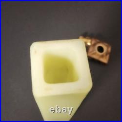 Houze Akro URANIUM Slag Glass Floor Bridge Lamp 8 in Spacer w End Caps Glows 2