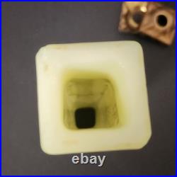 Houze Akro URANIUM Slag Glass Floor Bridge Lamp 8 in Spacer w End Caps Glows 2