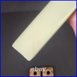 Houze Akro URANIUM Slag Glass Floor Bridge Lamp 8 in Spacer w End Caps Glows 2