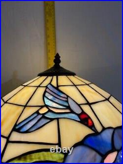 Hummingbird Lead and Slag glass table lamp