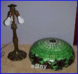 J. A. Whaley Leaded Slag Stained Glass Handel Duffner Tiffany Era Lamp