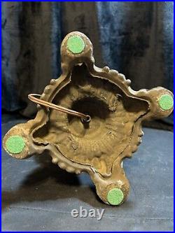 LAMP Table Antique 8 Panel Blue SLAG Glass Male & Female Cherubs Ornate 19 1/2T LAMP Table Antique 8 Panel Blue SLAG Glass Male & Female Cherubs Ornate 19 1/2T