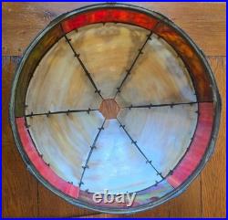 LARGE Antique Miller 956 Art Nouveau Red Slag Glass Lamp & Base 22.5 LARGE Antique Miller 956 Art Nouveau Red Slag Glass Lamp & Base 22.5