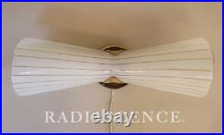 LIGHTOLIER ATOMIC MODERN BOWTIE SLAG GLASS SCONCE ARCHITECTURAL WALL Lamp 1950's