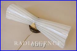 LIGHTOLIER ATOMIC MODERN BOWTIE SLAG GLASS SCONCE ARCHITECTURAL WALL Lamp 50's