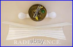 LIGHTOLIER ATOMIC MODERN BOWTIE SLAG GLASS SCONCE ARCHITECTURAL WALL Lamp 50's