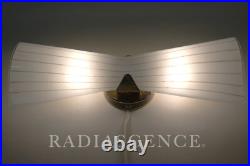 LIGHTOLIER ATOMIC MODERN SLAG GLASS SCONCE ARCHITECTURAL SALVAGE WALL LAMP 1950s