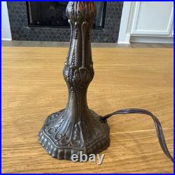 L&L WMC SLAG GLASS & Metal Small SHADED TABLE LAMP # 9583 LOEVSKY & LOEVSKY 1950