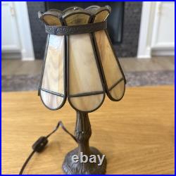 L&L WMC SLAG GLASS & Metal Small SHADED TABLE LAMP # 9583 LOEVSKY & LOEVSKY 1950