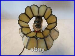 L&L WMC SLAG GLASS & Metal Small SHADED TABLE LAMP # 9771 LOEVSKY & LOEVSKY 1950