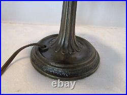 L&L WMC SLAG GLASS & Metal Small SHADED TABLE LAMP # 9771 LOEVSKY & LOEVSKY 1950