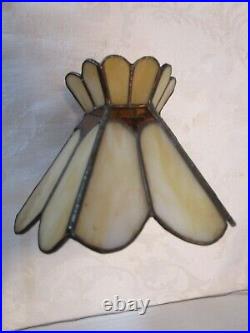 L&L WMC SLAG GLASS & Metal Small SHADED TABLE LAMP # 9771 LOEVSKY & LOEVSKY 1950