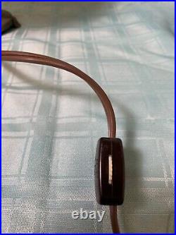 L&L WMC Vintage Bronze Cast Metal Table Lamp withSlag Glass Shade Works