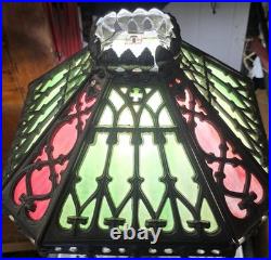 L & L Wmc Loevsky & Loevsky Lasolite Corporation Gothic Slag Glass Lamp 1971