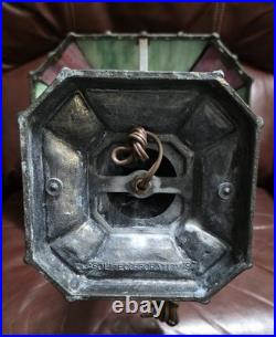 L & L Wmc Loevsky & Loevsky Lasolite Corporation Gothic Slag Glass Lamp 1971