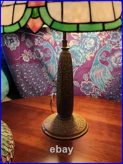 Lamb Bros Leaded Lamp On Charles Parker Base Art Nouveau Deco Slag Glass Handel Lamb Bros Leaded Lamp On Charles Parker Base Art Nouveau Deco Slag Glass Handel